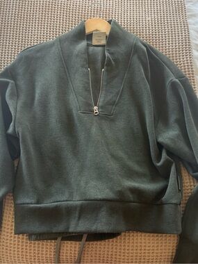 Varley Half-Zip Pullover Sweatshirt in Olive Green and matching pants